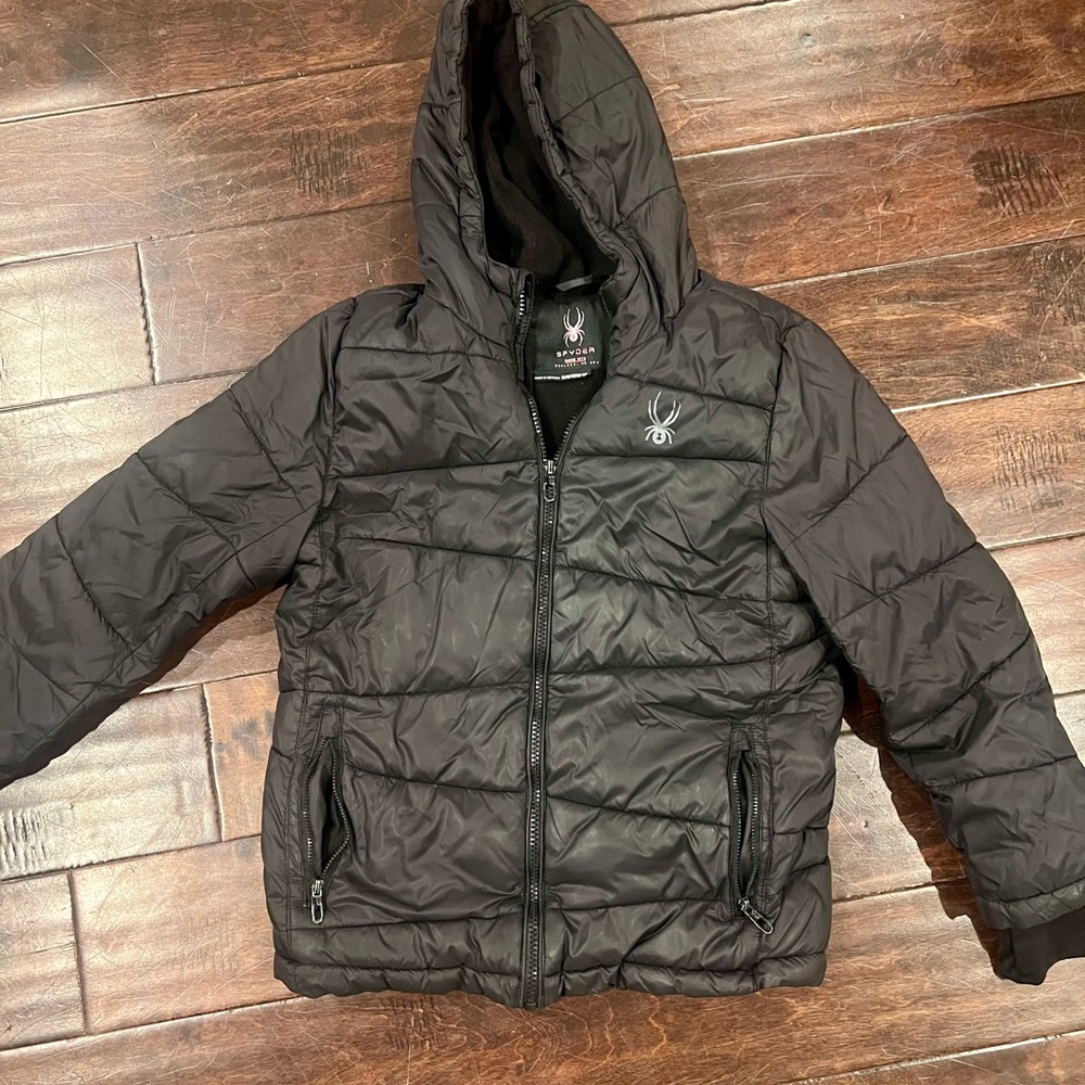 Spyder Kids Charcoal Puffer Jacket